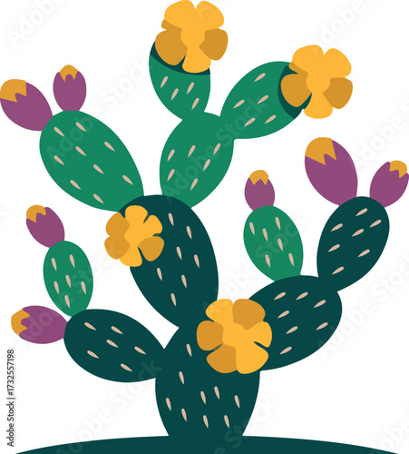 Prickly pear logo icon vector white background .