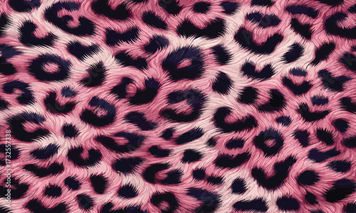 Modern pink leopard skin pattern showing wild fur texture, suited for fabric, wallpaper, and stylish camouflage background decoration.