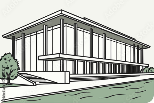 Kennedy Center Opera House in Washington, D.C., modern white façade with tall colonnade and river views