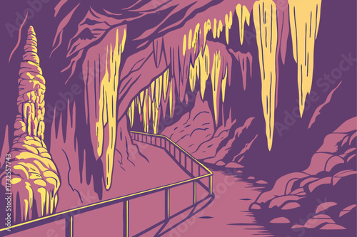 Indian Echo Caverns in Pennsylvania, colorful chambers with smooth limestone walls