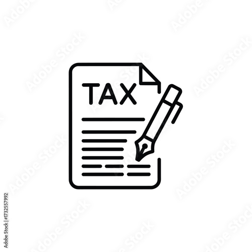 Icon of a tax document with a pen