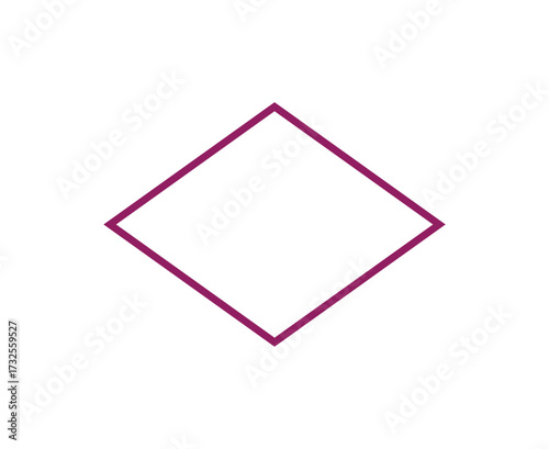 Free Download Rhombus Shape Outline Maroon Stroke Circle Symbol Vector Illustration - GFXLoad