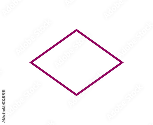 Free Download Rhombus Shape Outline Maroon Stroke Circle Symbol Vector Illustration - GFXLoad