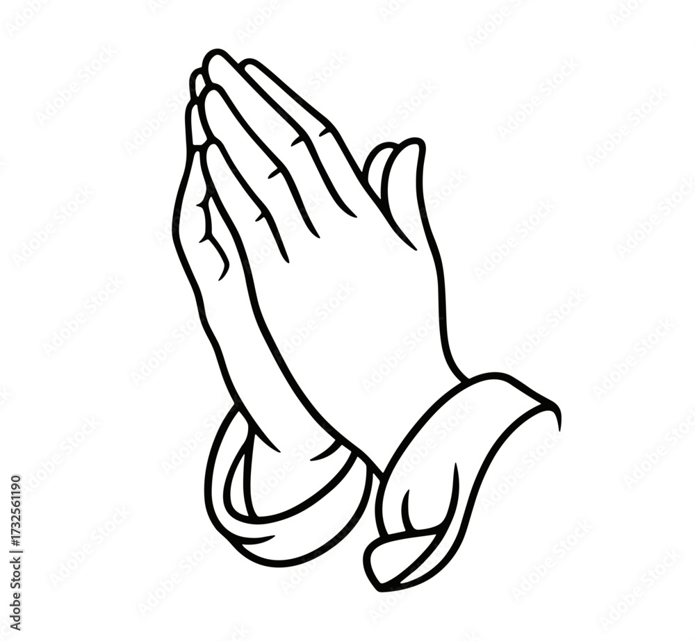 Obraz premium Praying hands against white background