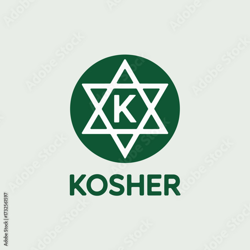 Featured is a modern, simplistic Kosher certification icon displaying a Star of David with a K, promoting transparency and trust in the quality of kosher food options.
