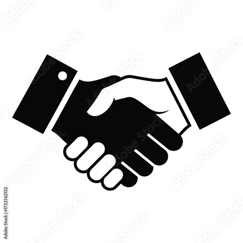 Professional handshake icon represents business partnership agreement success collaboration deals silhouette
