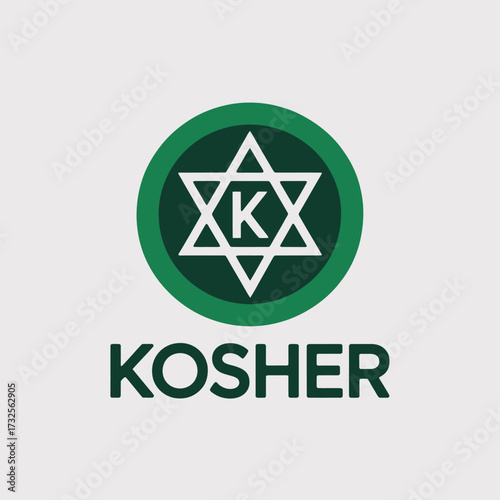 This design presents an elegant Halal certification logo in green, featuring an artistic checkmark inside a star, representing compliance and ethical eating.