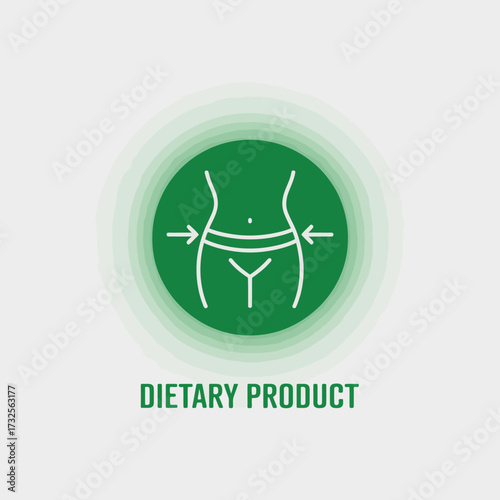 A minimalist icon representing a dietary product, centered around body awareness and healthy living, encouraging positive lifestyle change and self-care.