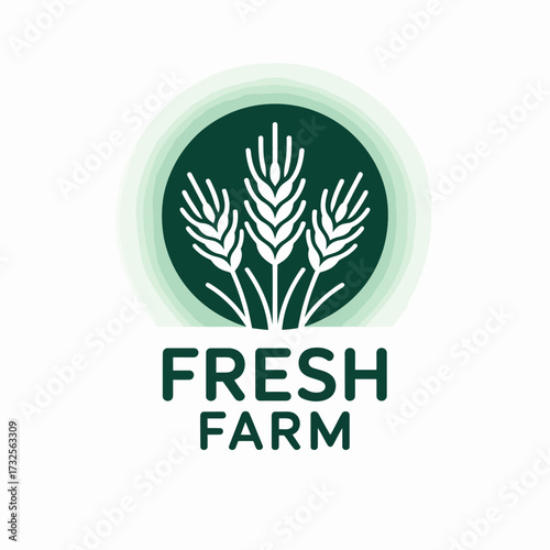 This elegant fresh farm design showcases wheat elements symbolizing agriculture and sustainability, appealing to consumers interested in quality food and farm-fresh products.