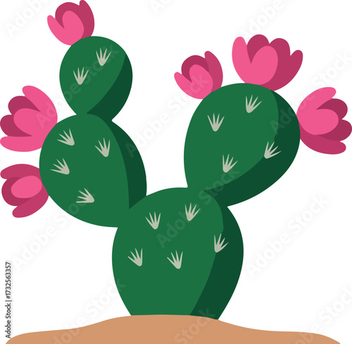 Prickly pear logo icon vector white background .