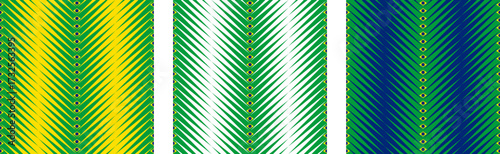 chevron brazil flag line pattern design set. vector illustration