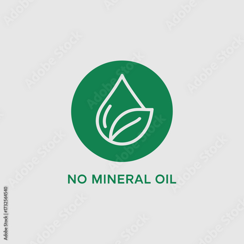 This image depicts a symbol indicating 'No Mineral Oil' in products, denoting a commitment to health and wellness in personal care items for conscious consumers.
