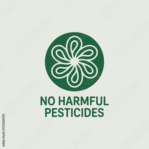 An elegant symbol indicating the absence of harmful pesticides, ideal for organic products and promoting eco-friendly practices in agriculture and gardening.