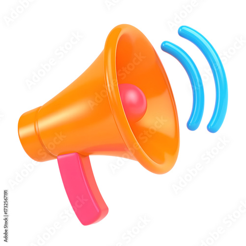 PNG Colorful megaphone icon illustration.