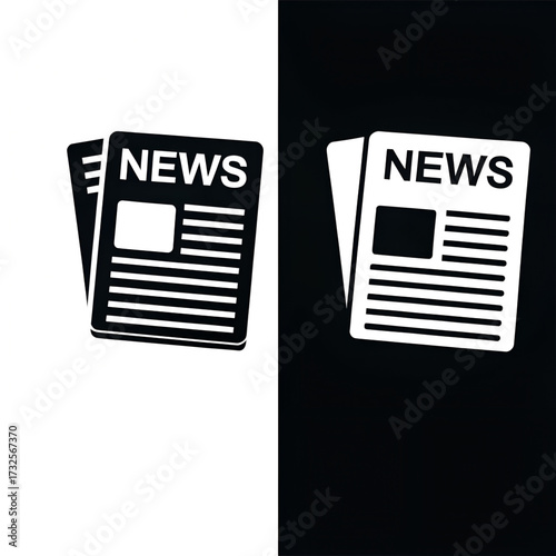 Newspaper icon vector illustration flat style