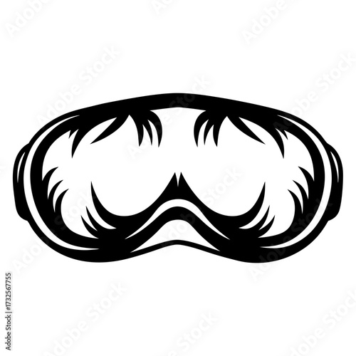Stylized Ski Goggles Illustration in Black and White for Sporty Design