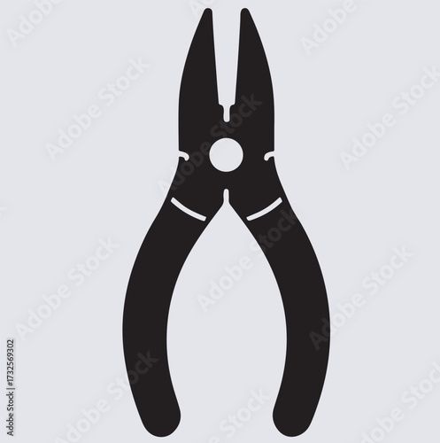 pliers stencil icon silhouette vector art illustration, pliers isolated on white background