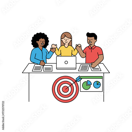 Illustration concept of a business planning schedule on a white background