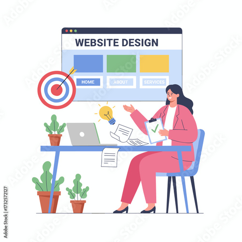 Illustration concept of a Content Strategist on a white background