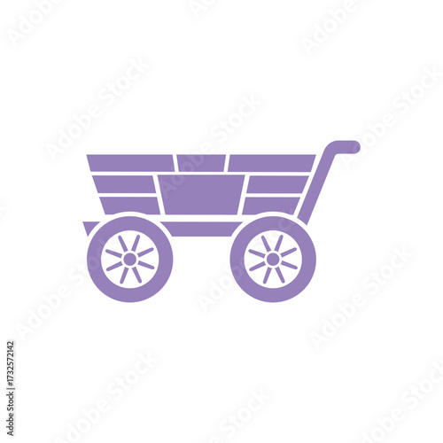 Vintage Lavender Wagon with Wheels on a Transparent Background Symbol Design