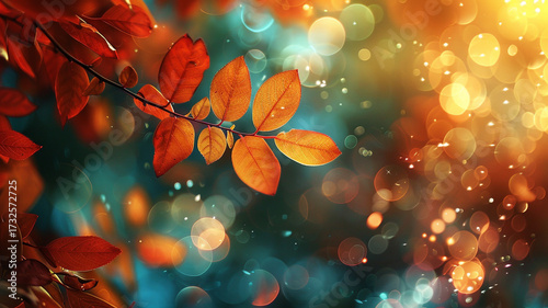 Golden oak leaves layered over mossy ground in soft light.