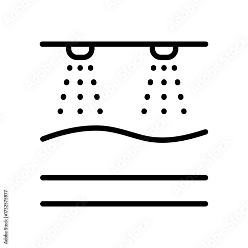 Vichy shower outline icon. Hydro massage sign. Healthcare, skincare, wellness, contour symbol. Spa health. Spa exercise. Vector isolated illustration.