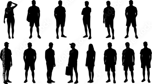 Casual people silhouettes. EPS version.