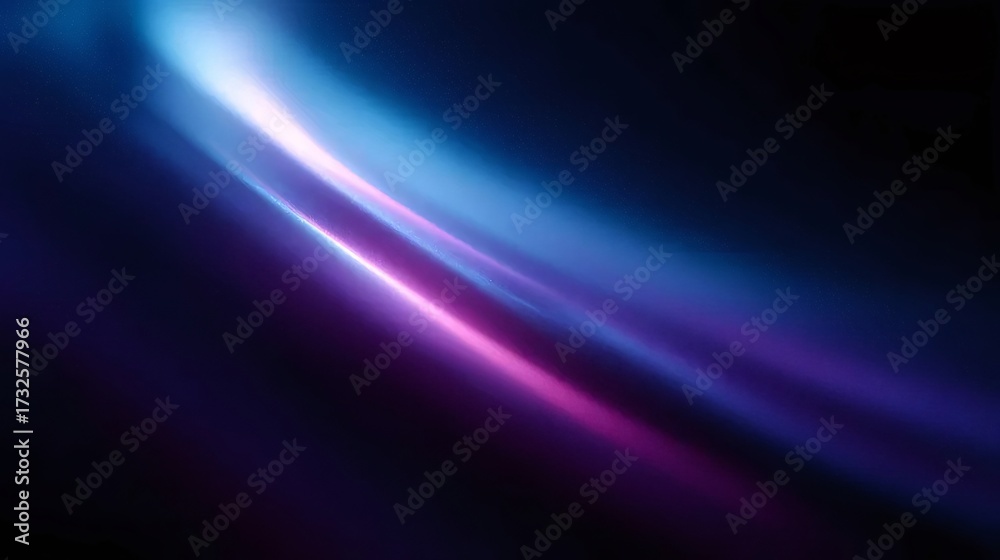 Fototapeta premium 青紫色の宇宙空間抽象的な背景と光沢のある光
