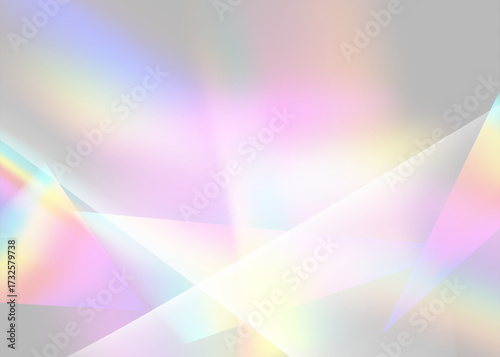 Rainbow refraction overlay effect. Light lens prism effect on transparent background. Crystal flare leak shadow overlay. Holographic reflection. Vector illustration.