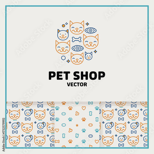 A dynamic pet shop vector showcasing delightful illustrations of animals and playful designs, making it an ideal choice for fun, pet-related projects and promotions.
