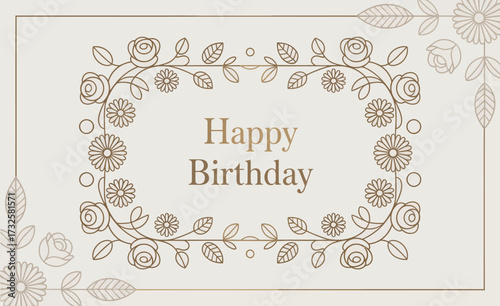 This beautiful birthday card features an intricate floral design, showcasing roses and daisies, perfect for celebrating a loved one's special day in style.