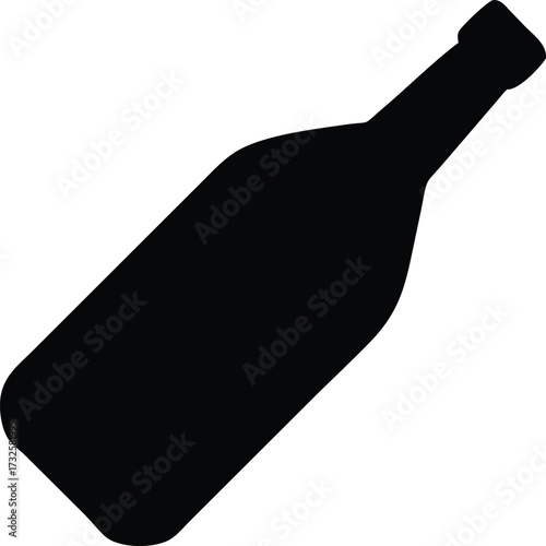 a black silhouette of a bottle of wine is shown 