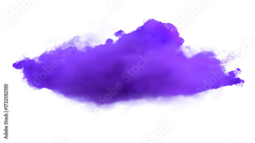 abstract purple fluffy cloud mist fog smoke curling isolated on white background