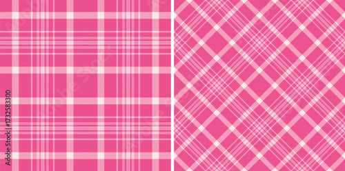 Plaid tartan vector of check textile seamless with a fabric texture pattern background. Set in light colors for buffalo fashion in rustic look.