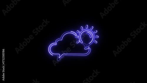 Imagination Icon Isolated on Black Background, HD Video Animation