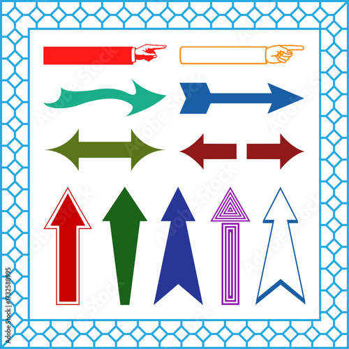 Colorful arrows design element set of collection