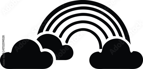 clouds rainbow silhouette