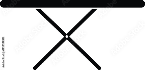 Abstract Geometric Silhouette with Horizontal Bar and X Shape – Minimalist Symbol, Black Vector Design, Modern Composition, Conceptual Illustration