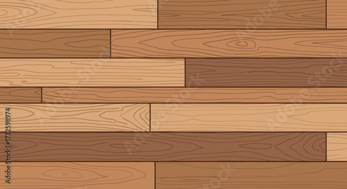 Seamless wooden floor texture, natural wood planks in warm brown tones, perfect for interior design backgrounds and flooring