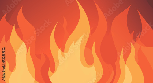 Fiery Abstract Background with Vivid Orange and Yellow Flames Dancing in a Dynamic and Energetic Display of Heat and Intensity