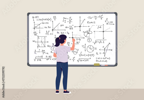 Solving complex equations classroom educational content indoor student perspective mathematics concept