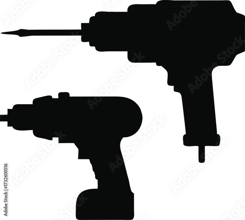 drill punch color flat image vector illustration