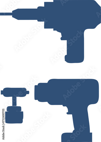 drill punch color flat image vector illustration