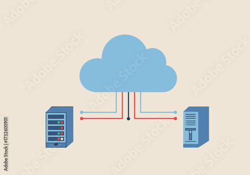 Cloud data transfer architecture technology sector infographic digital environment conceptual viewpoint