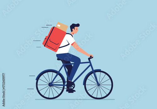 Bicycle delivery action urban environment digital fast-paced scene exciting concept