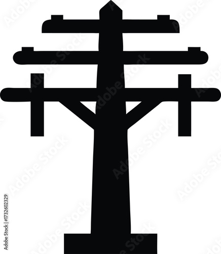 electricity post icon silhouette