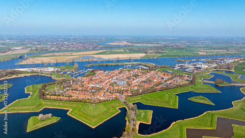 Quadro su tela Aerial from the fortified town Heusden in the Netherlands