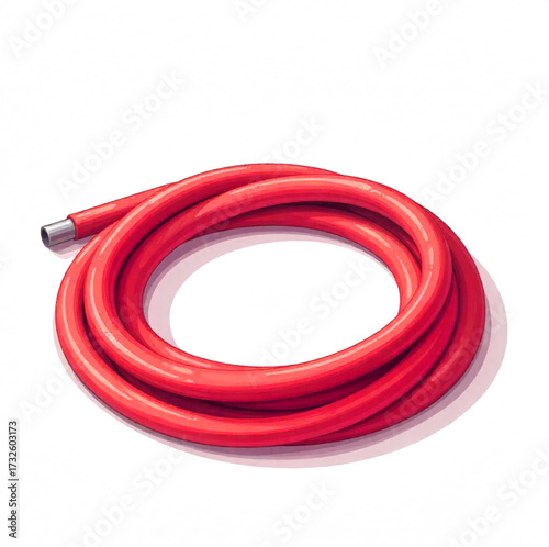 red cable isolated on white