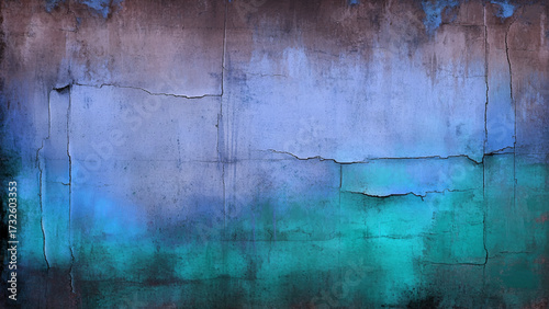 Abstract Grunge Decorative Colorful Old Stucco Wall Background. Art Rough  Texture Banner With Space For Text. 