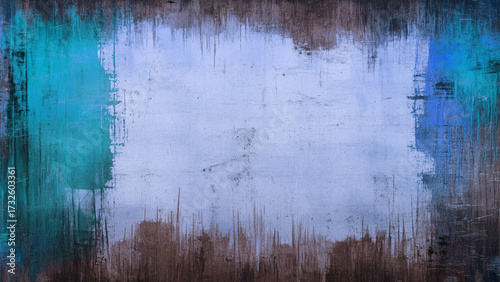 Concrete, weathered, worn, painted blue. Great background stock photo